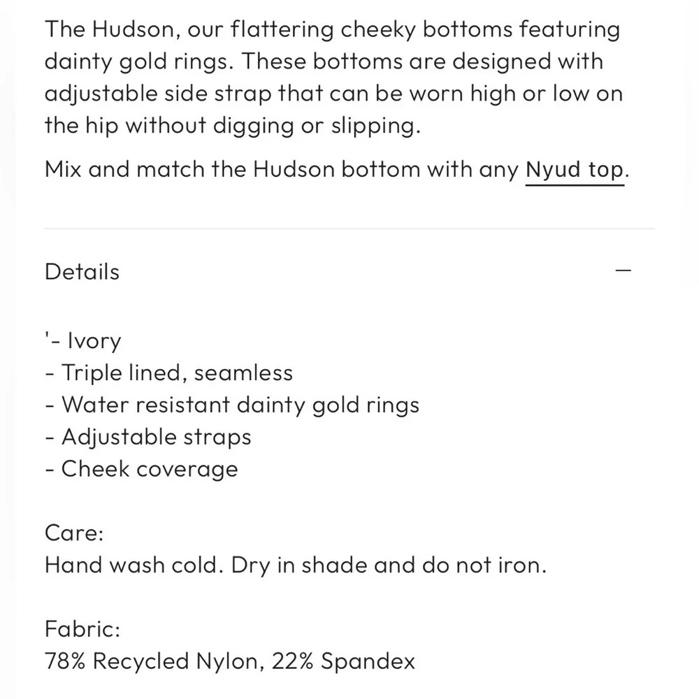 NYUD Ivory Hudson Bikini bottom